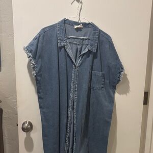 Umgee Blue Denim Shirt Dress